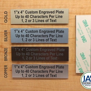 Custom Engraved 1x4-inch Plate | Suite Sign Plaque | Wall Door Placard Badge | Adhesive Backing Customized Personalized | Deer Trophy Memory