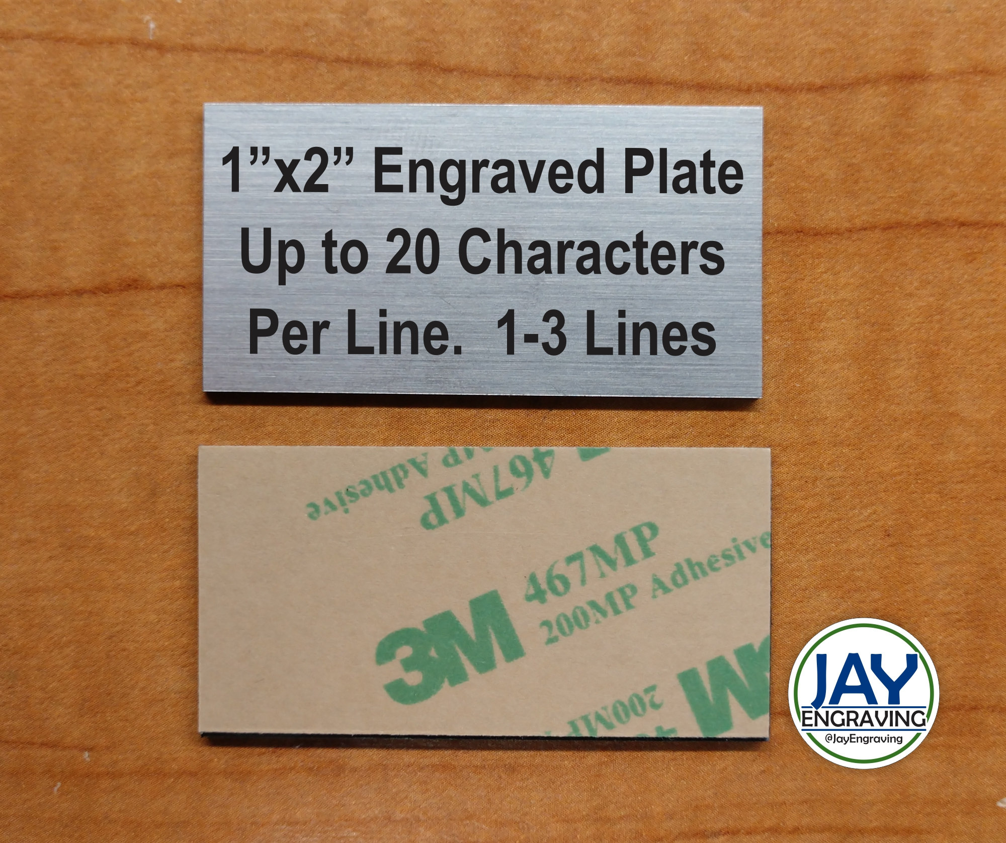 Custom Engraved 1x2 PlateAdhesive Backed Personalized Customized Sign Plaque 