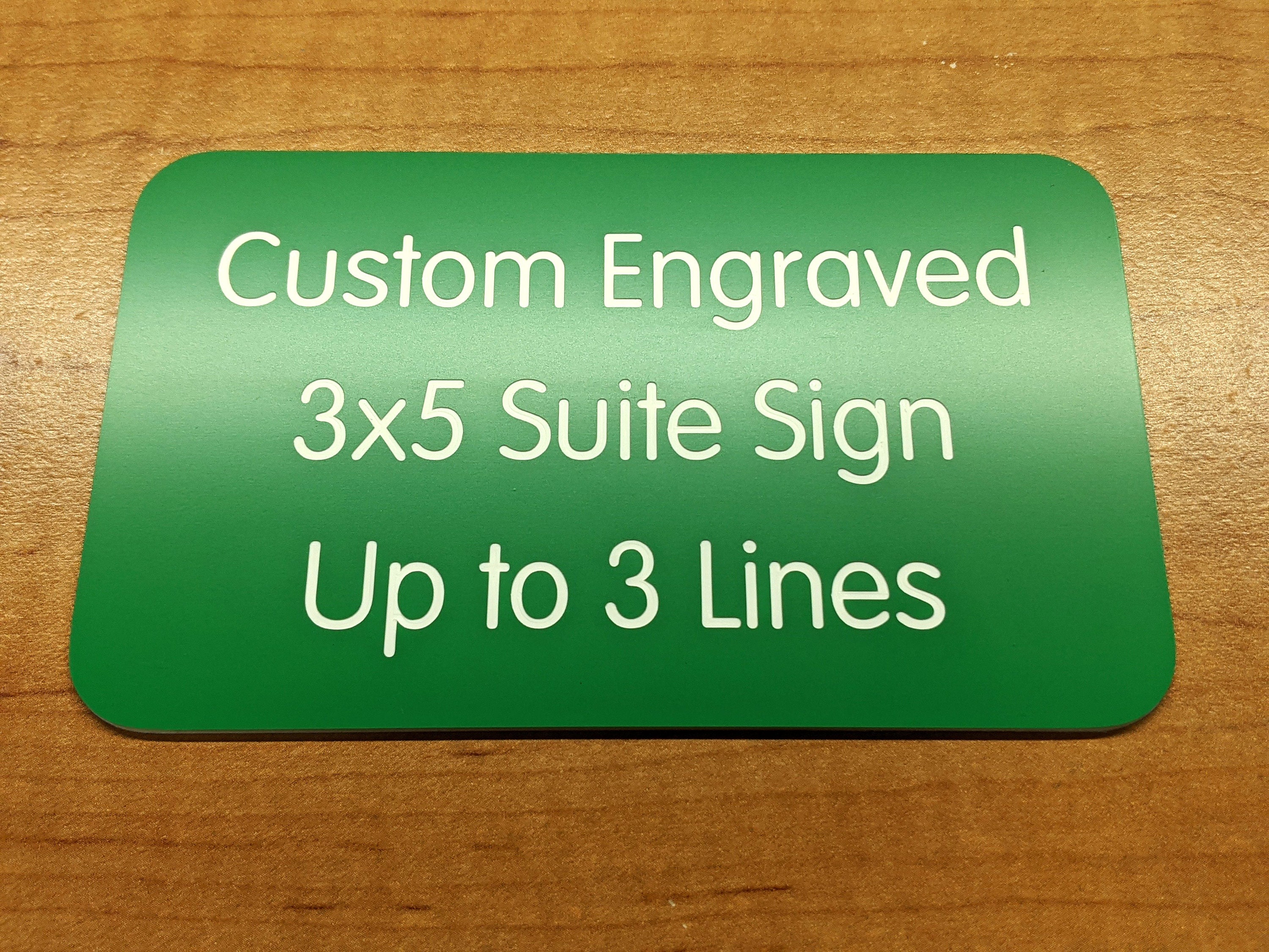 Custom Engraved 3x5 Green Office Sign | Name Plate Personalized Wall ...
