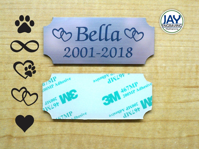 Custom Engraved 1.25x3-inch Name Plate Loving Memory of Plaque for Cats Dogs Pets Urn Ash Box Personalized Engraving Cat Dog Tag Keepsake Copper