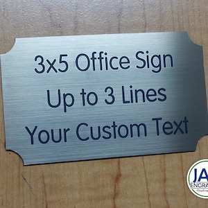 Custom Engraved 3x5 Office Sign | Brushed Bronze Name Plate ...