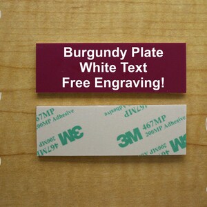 Custom Engraved 1x3 Plastic Plaque – Any Color, Personalized Adhesive Sign Tag Trophy