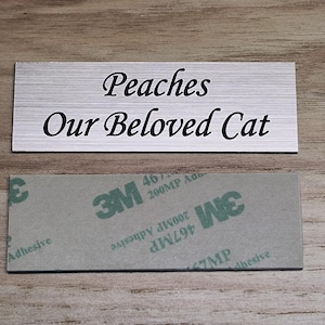 Custom Engraved 1x3 Plate with Script Font | Brushed Copper finish with Adhesive Back Plaque Sign Label Keepsake Trophy Urn Trophy Tag 1 x 3