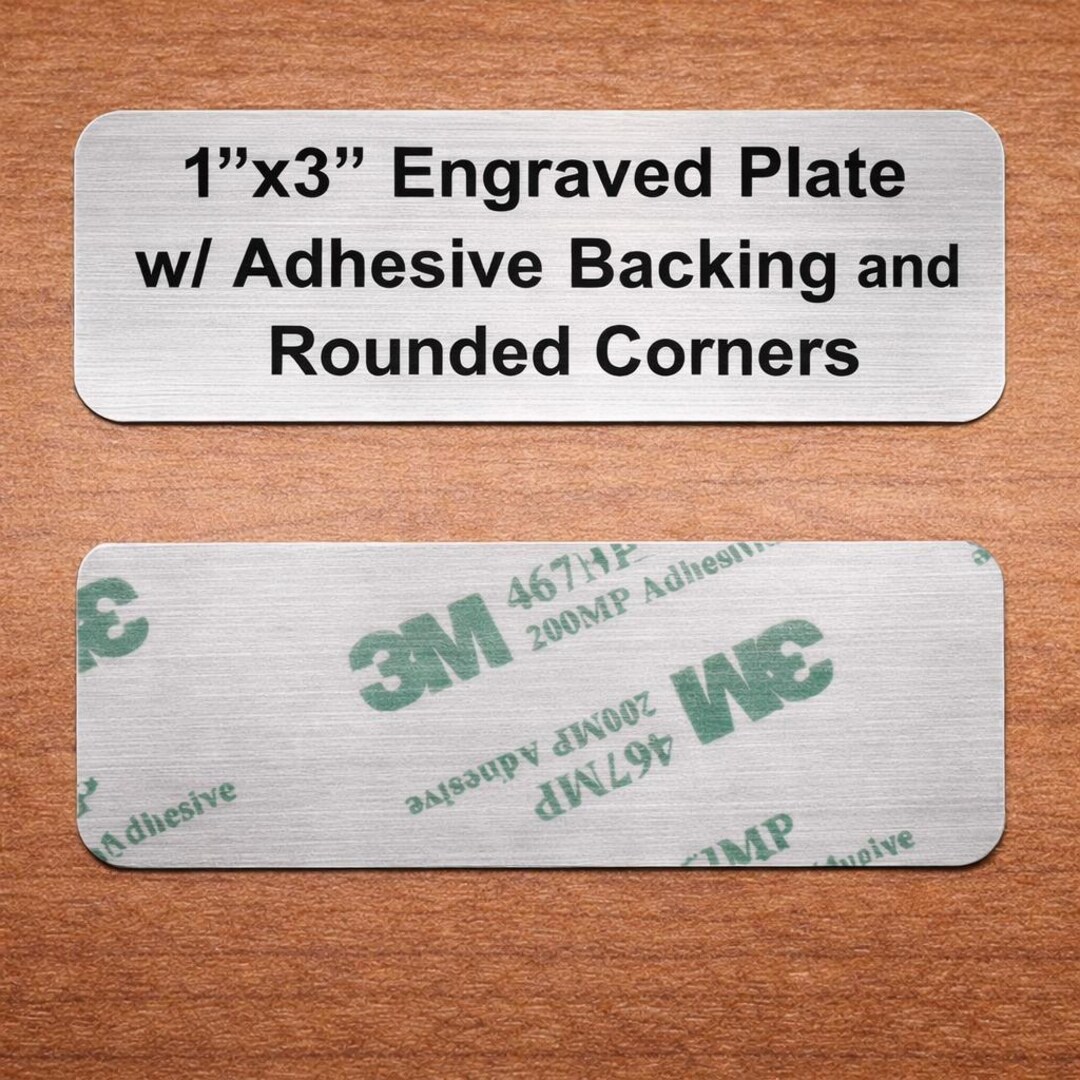 Custom Engraved 1x3 Brushed Silver Plate With Rounded Corners ...