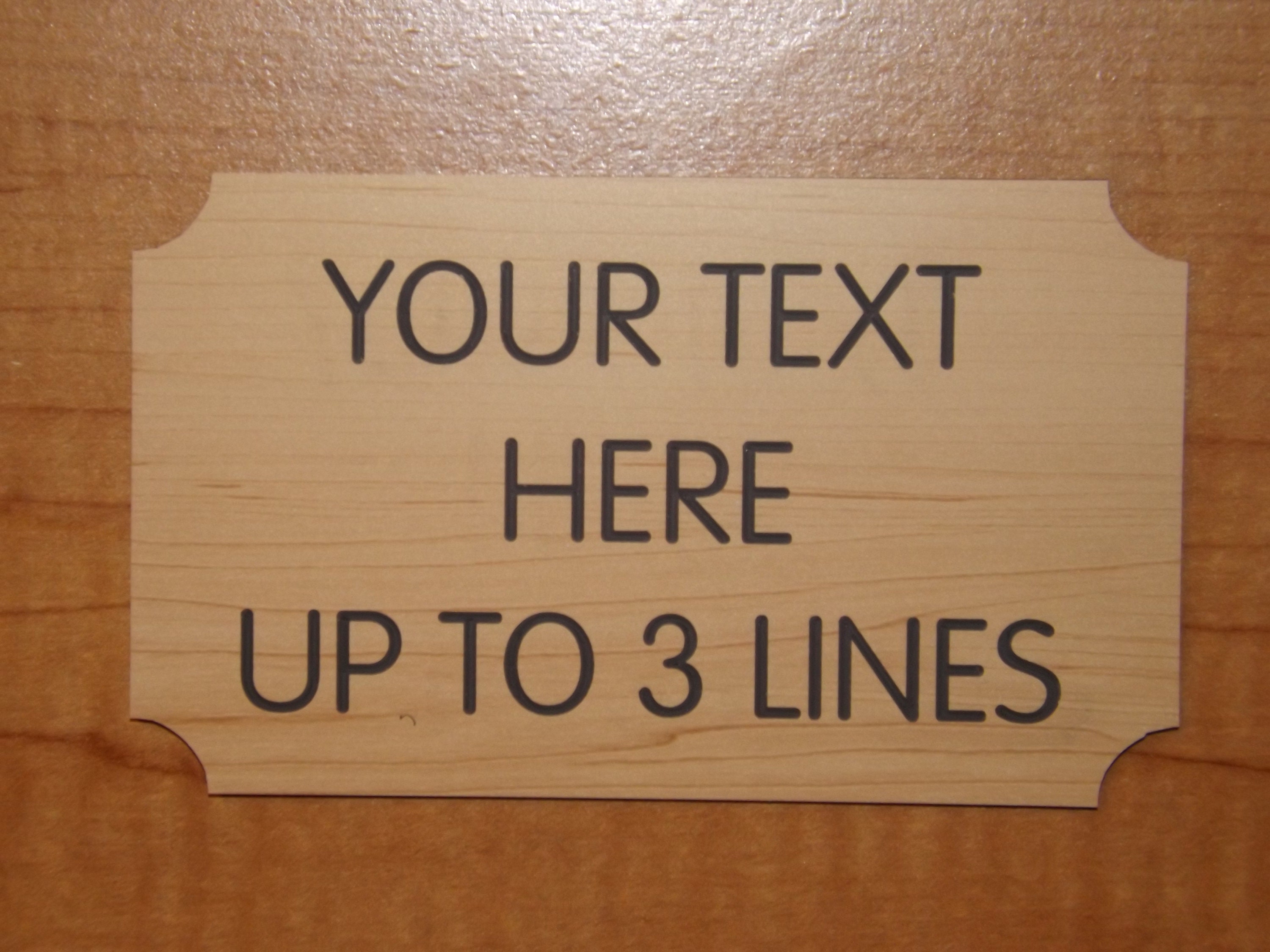 Custom Engraved 3x5 Office Sign | Birch Wood-grain Name Plate ...