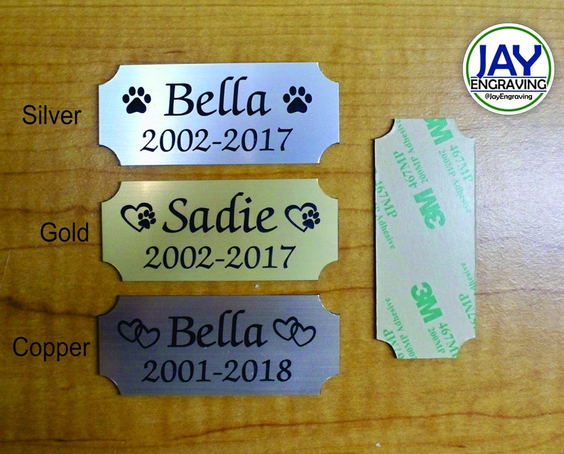 Custom Engraved 1.25x3-inch Name Plate Loving Memory of Plaque for Cats Dogs Pets Urn Ash Box Personalized Engraving Cat Dog Tag Keepsake image 1