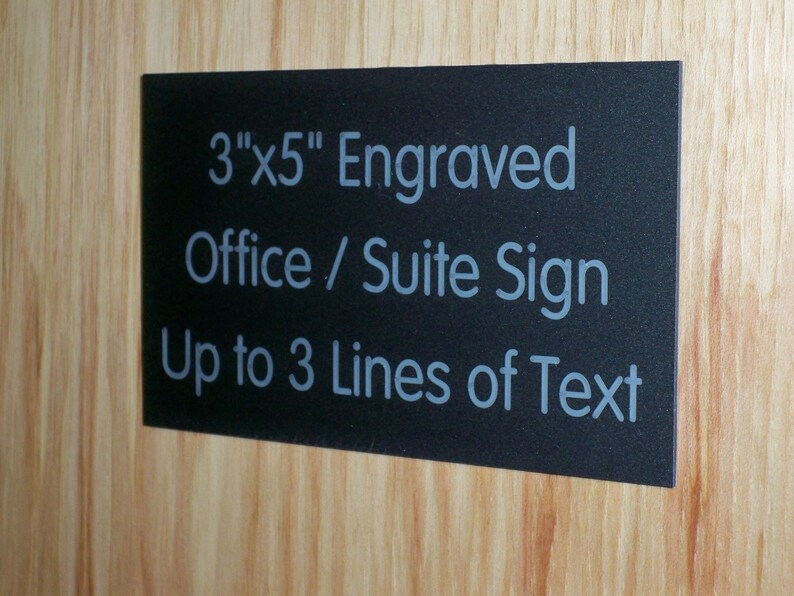 Custom Engraved 3x5 Office Sign | 25 Color Choices | Personalized Wall ...