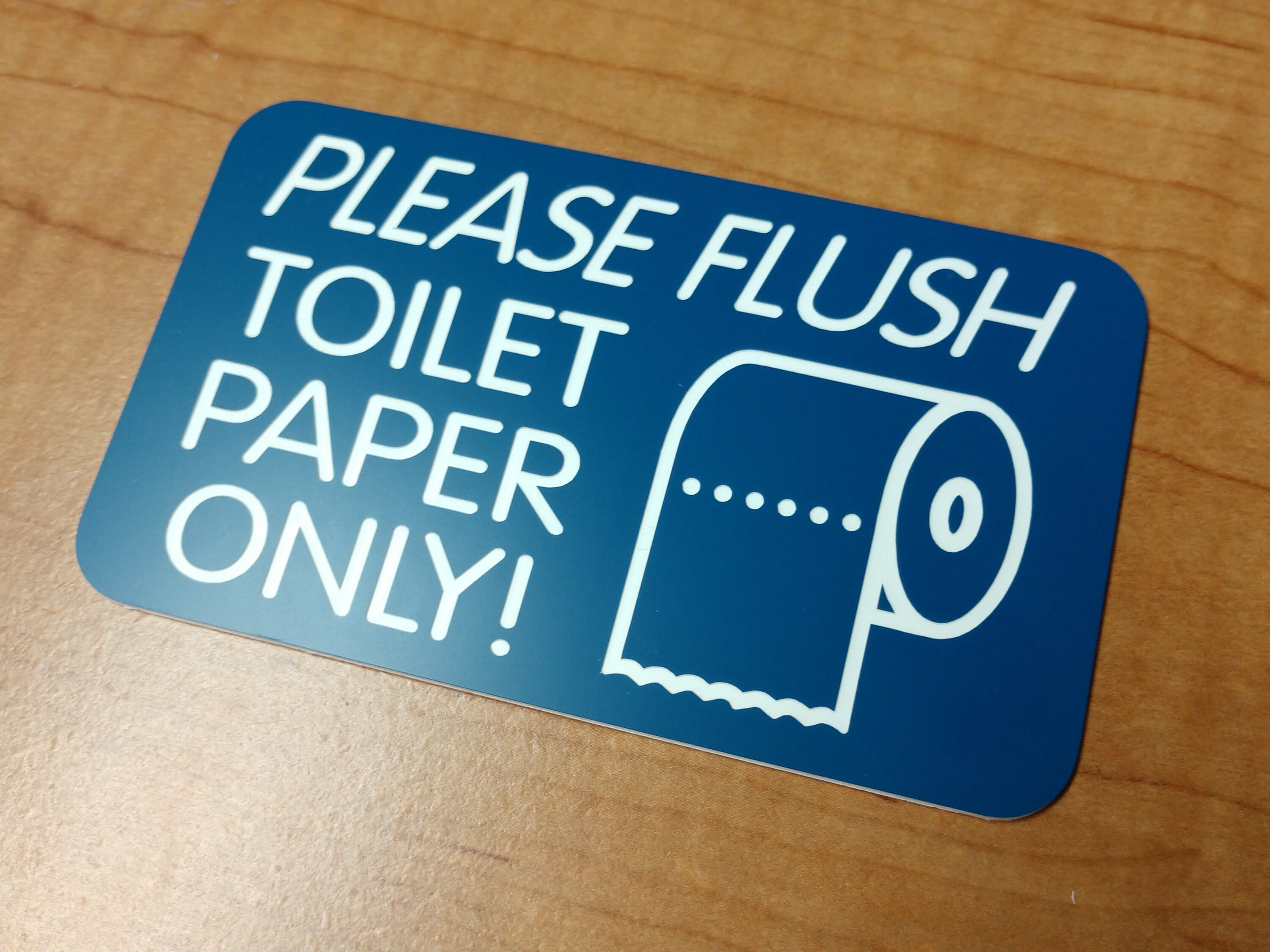 Please Flush TOILET PAPER ONLY Engraved 3x5 Restroom Sign | Etsy