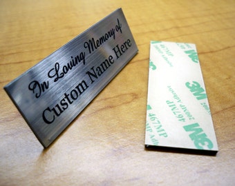 Custom Engraved 1x3 Silver "In Loving Memory Of" Name Plate | Plaque Urn Keepsake Loving Personalized Remember Me