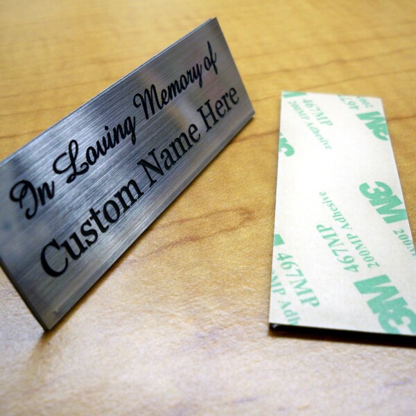 Custom Engraved Silver 2x6 Name Plate – In Memory Of – Plaque Urn Keepsake For Pets