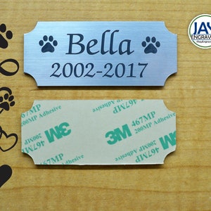 Custom Engraved 1.25x3-inch Name Plate Loving Memory of Plaque for Cats Dogs Pets Urn Ash Box Personalized Engraving Cat Dog Tag Keepsake Silver