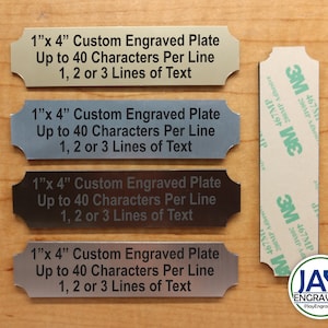 Custom Engraved 1x4 inch Plate | Suite Sign Plaque | Wall Door Placard Badge | Adhesive Backed Customized Personalized Deer Trophy Memory of