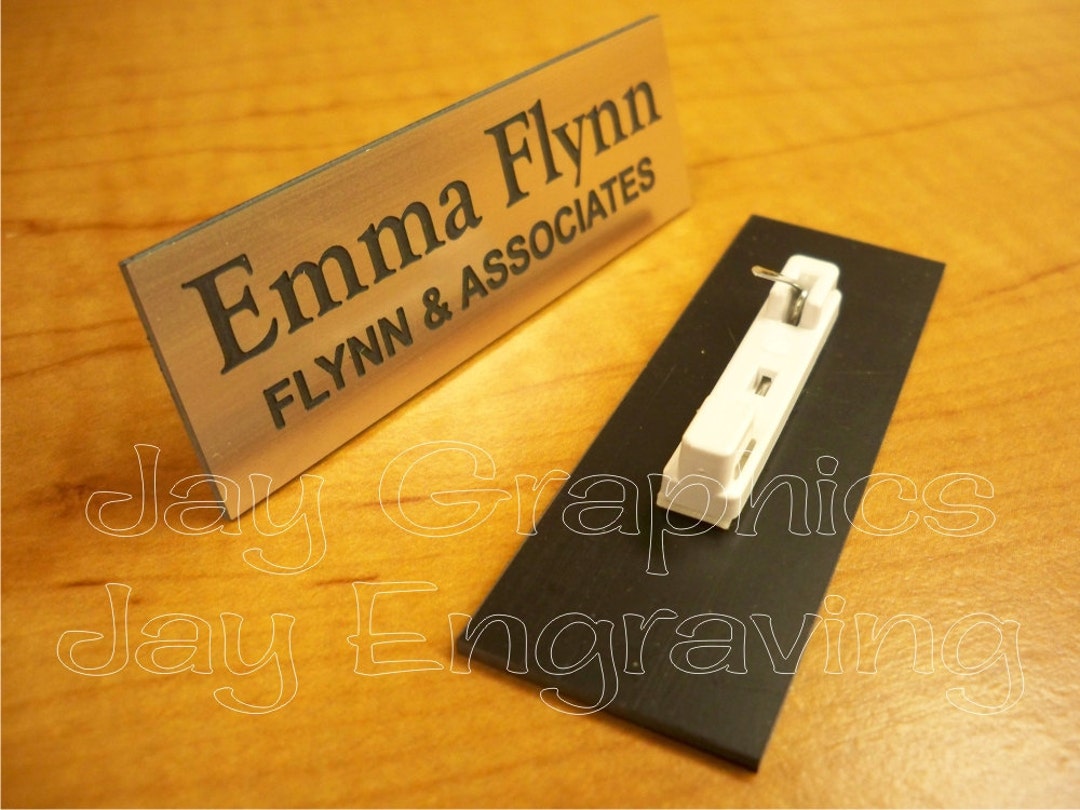 Custom Engraved 1x3 Brushed Copper Name Tag | Badge With Pin