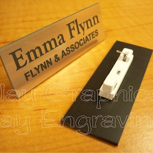 Custom Engraved 1x3 Brushed Copper Name Tag | Badge with Pin Closure | Business Office Employee ID | Personalized Engraving