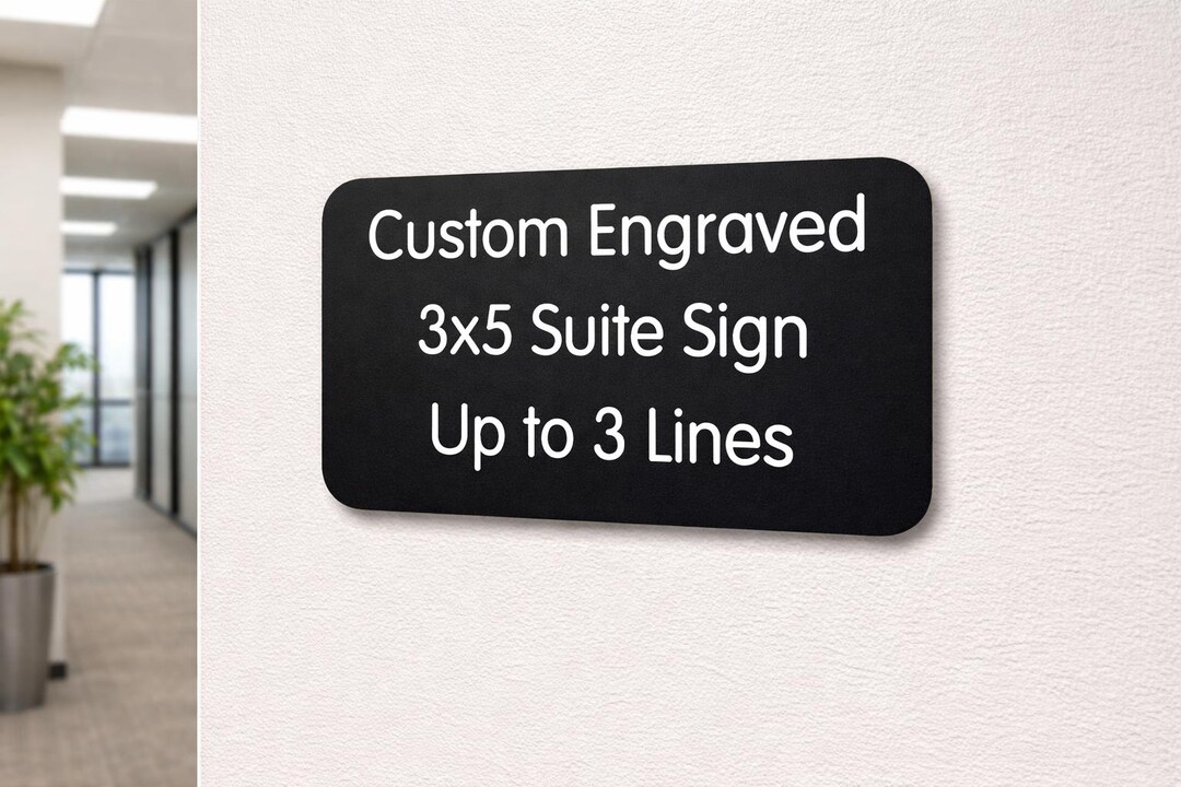 Custom Engraved 3x5 Satin Black Sign | Personalized Wall Door Plaque ...