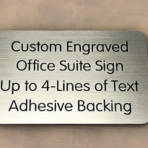 Large 5x7 Custom Engraved Brushed Silver Finish Sign Personalized Name Plate Tag Wall Door Office Desk Plaque Suite Sign Small Business