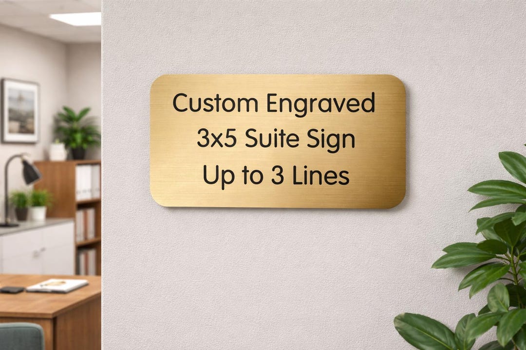 Custom Engraved 3x5 Brushed Gold Tone Sign | Personalized Wall Door ...