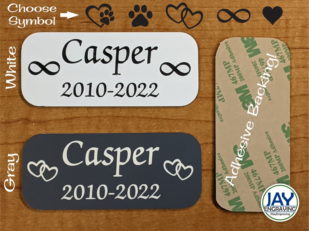 View of Large 2x4 Inch Custom Engraved White or Gray Memorial Name Plate | in ...