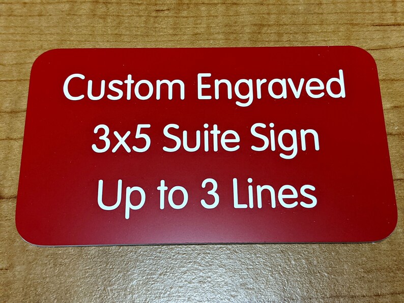 Custom Engraved 3x5 Red Office Sign Name Plate Personalized Wall Door ...