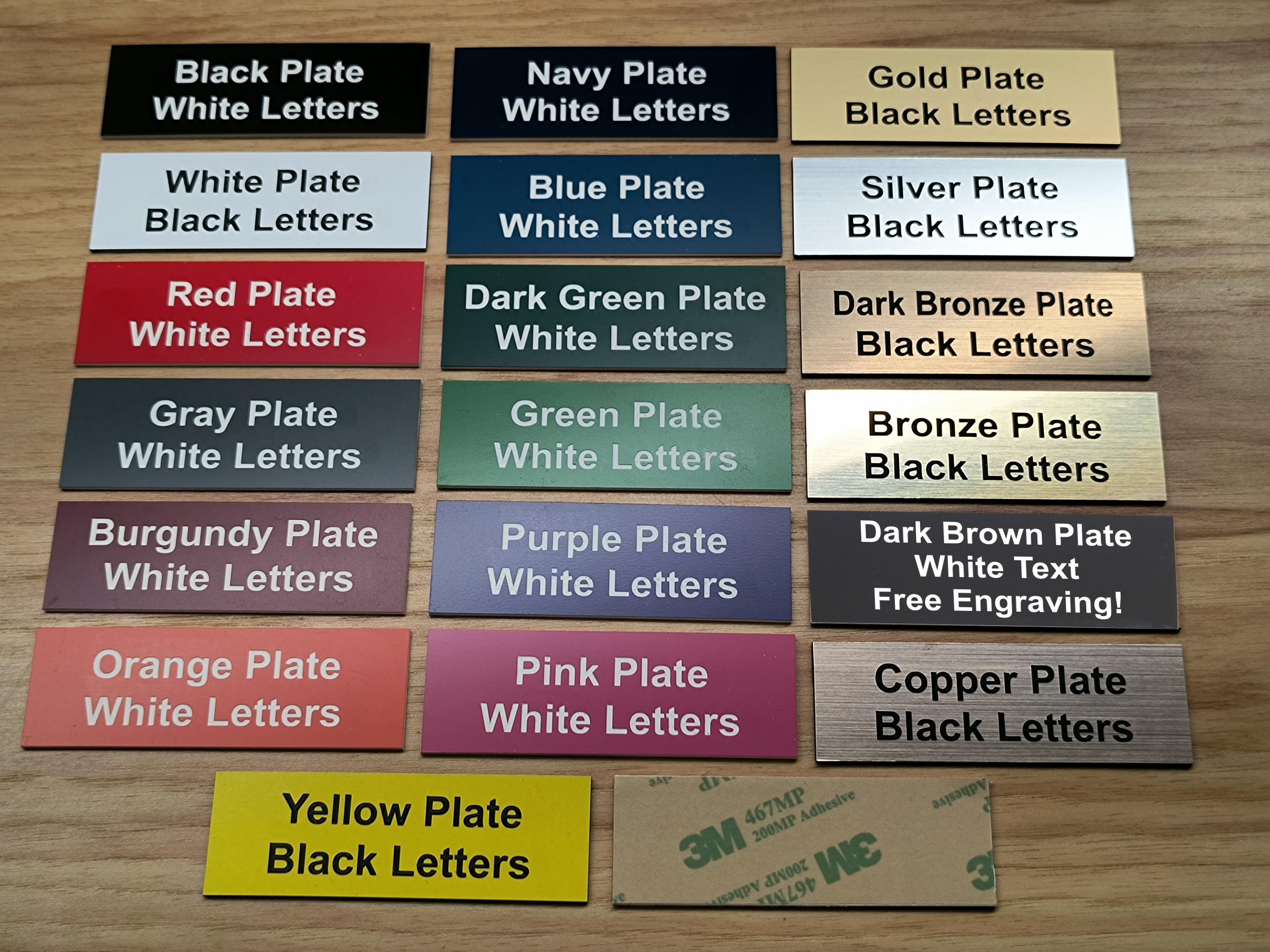 Any Size Any Color Custom Engraved Name Plate / Personalized Plaque Office Sign Tag Door ID Label Multiple Colors & Sizes