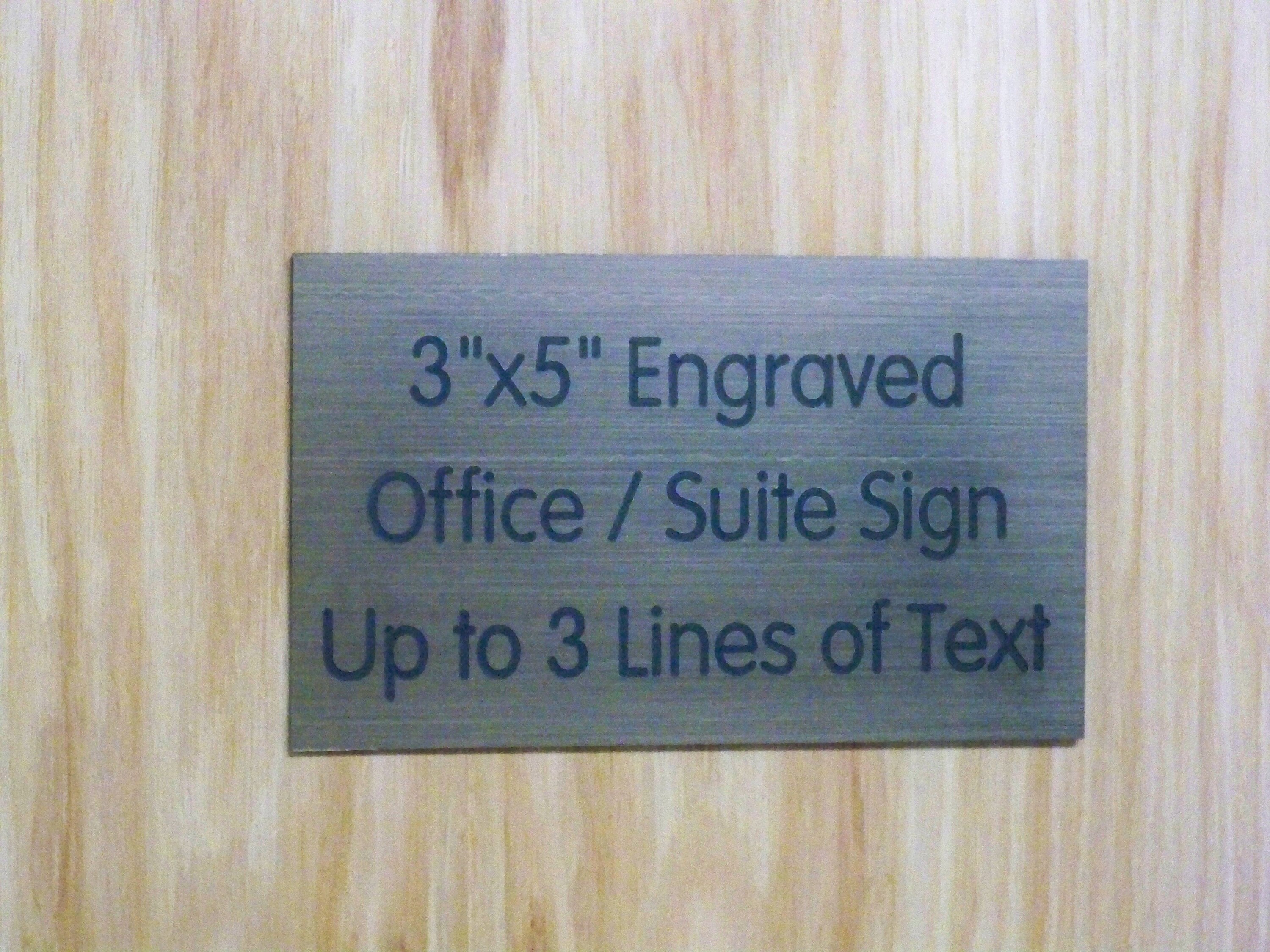 Custom Engraved 3x5 Office Sign | 4 Brushed Metal Texture Color Choices ...