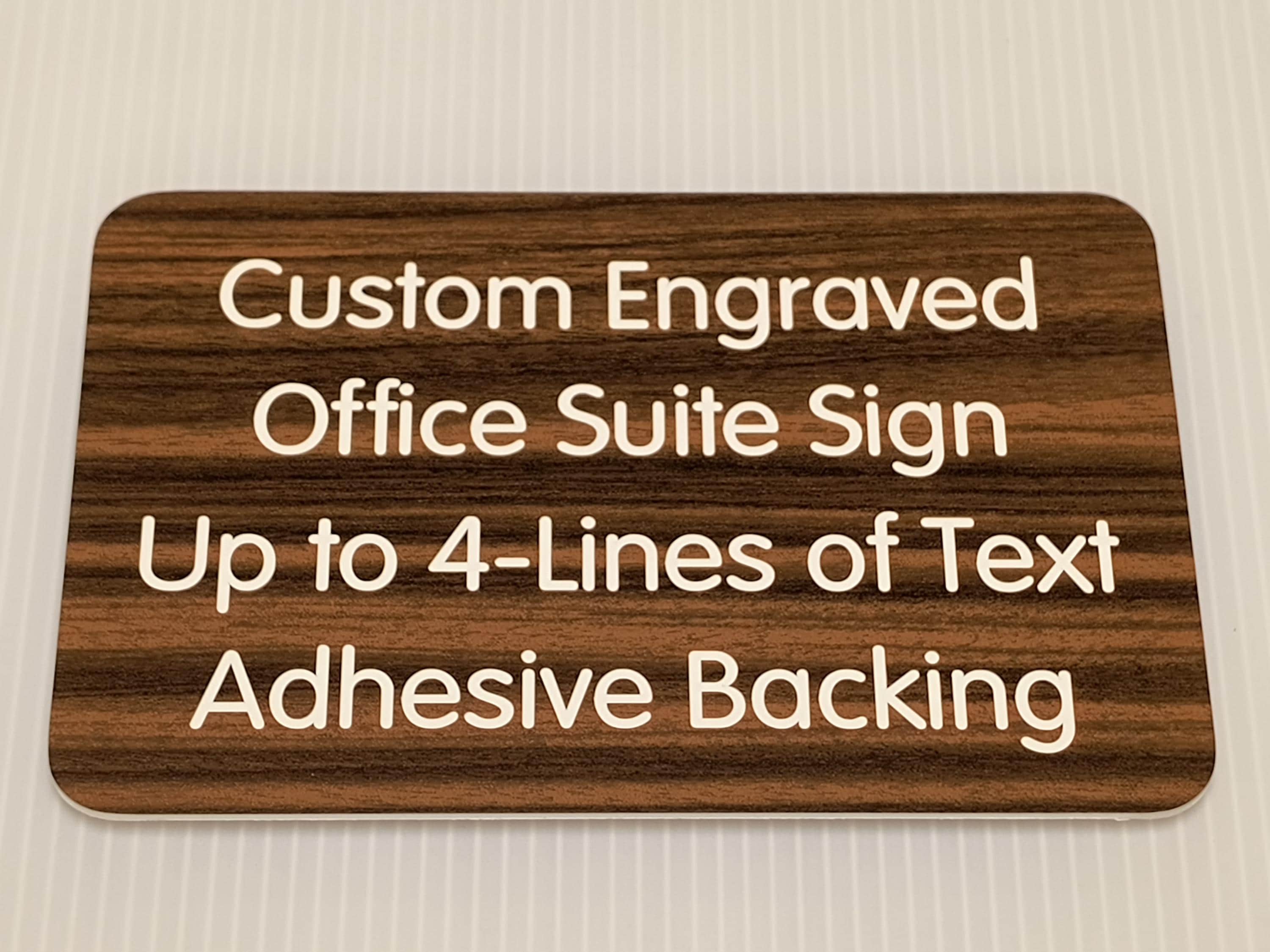 Desk Name Plate Custom Engraved 1x3 Inch Walnut Wood Plate - Adhesive ...
