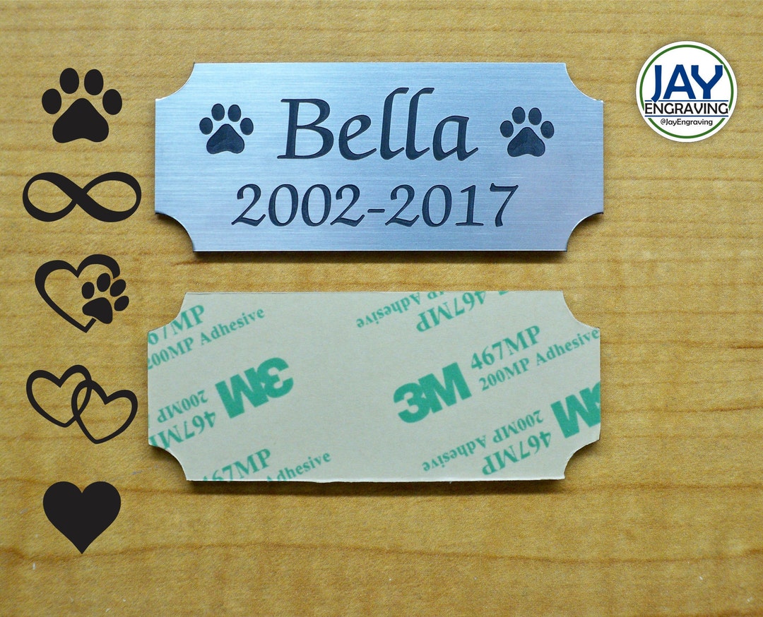 Custom Engraved Pet Memorial Name Plaque Silver Plate in Memory of Cats Dogs Pets Urn Ash Box