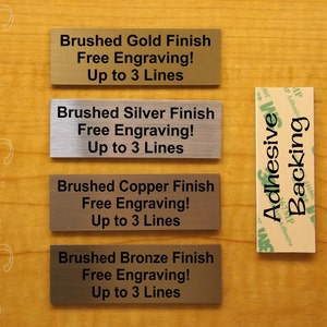 1.25x3.75 Medium-Size Custom Engraved Plate | Suite Sign Plaque | Wall Door Placard Badge with Adhesive Backing Customized Personalized