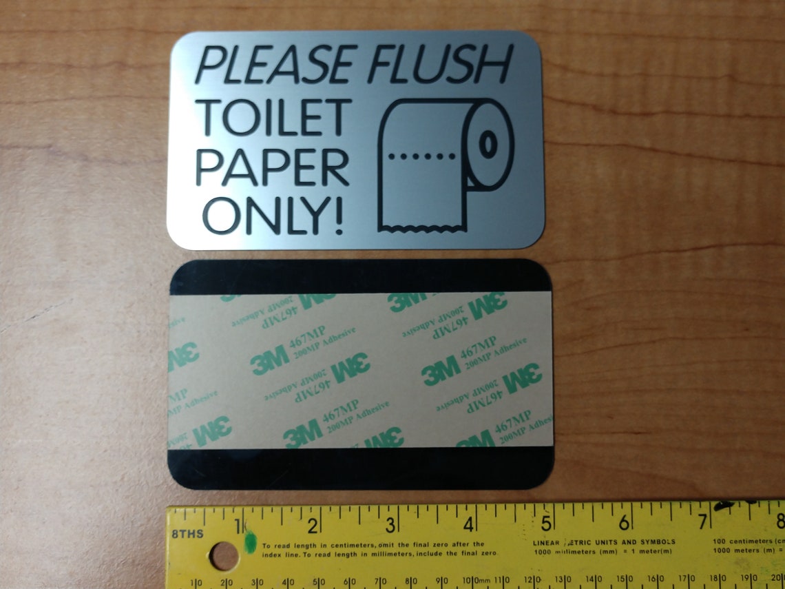Please Flush TOILET PAPER ONLY Engraved 3x5 Restroom Sign Etsy