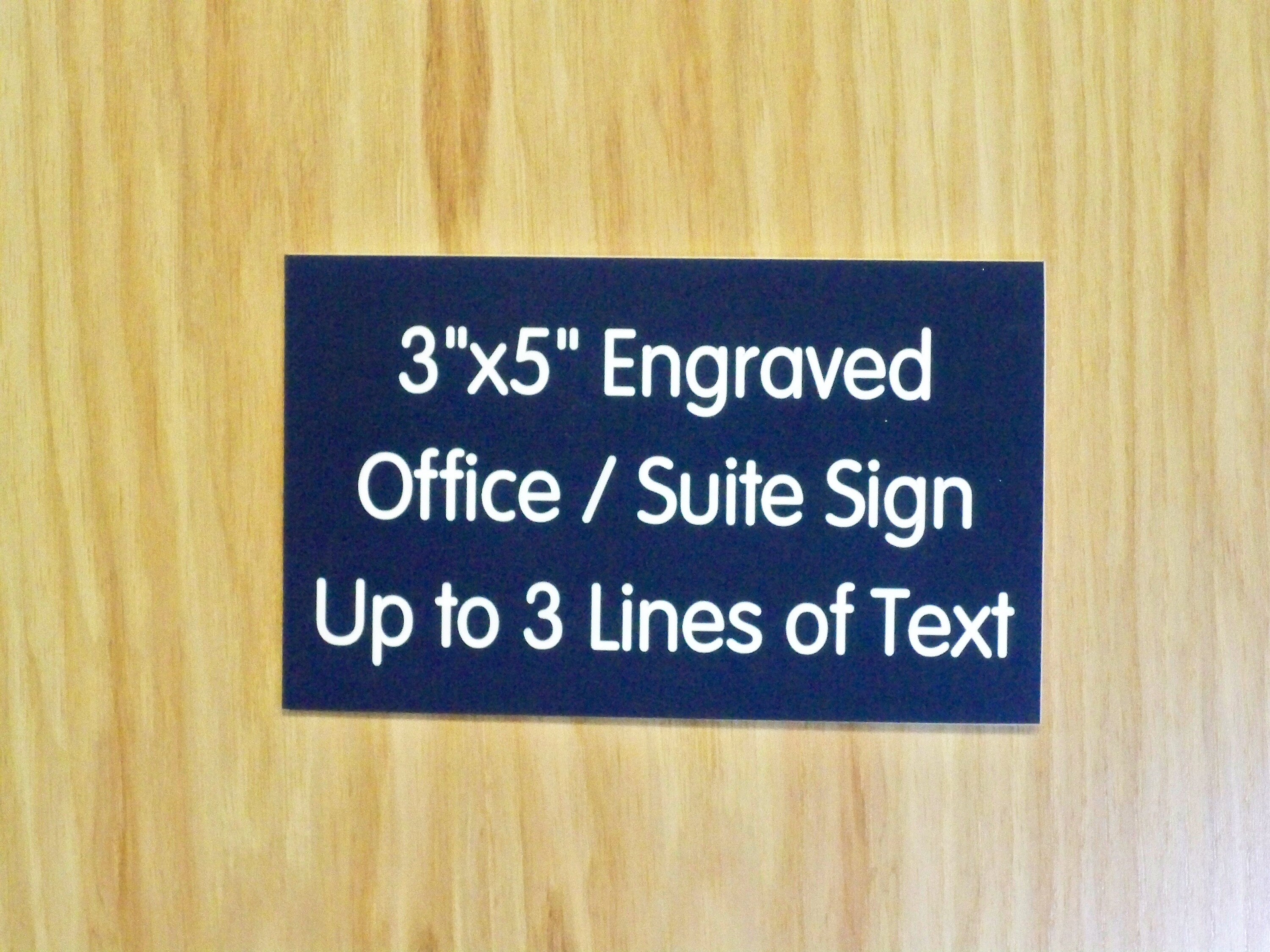 Custom Engraved 3x5 Office Sign -ANY COLOR- Name Plate Personalized ...