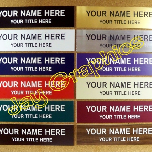 Custom Engraved 2x6 Name Plate Personalized Customized Wall Door Desk Tag Sign Engraving Plaque Placard Office Business Suite Unit Adhesive