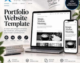 Custom Portfolio Website Template | Creative Editorial Website for a Designer, Photography or Art Director