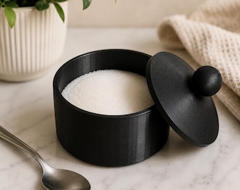 Handmade Sugar Bowl with Lid | Minimalist 3D Printed Sugar Bowl | Elegant Container for Kitchen and Table | Gift Idea