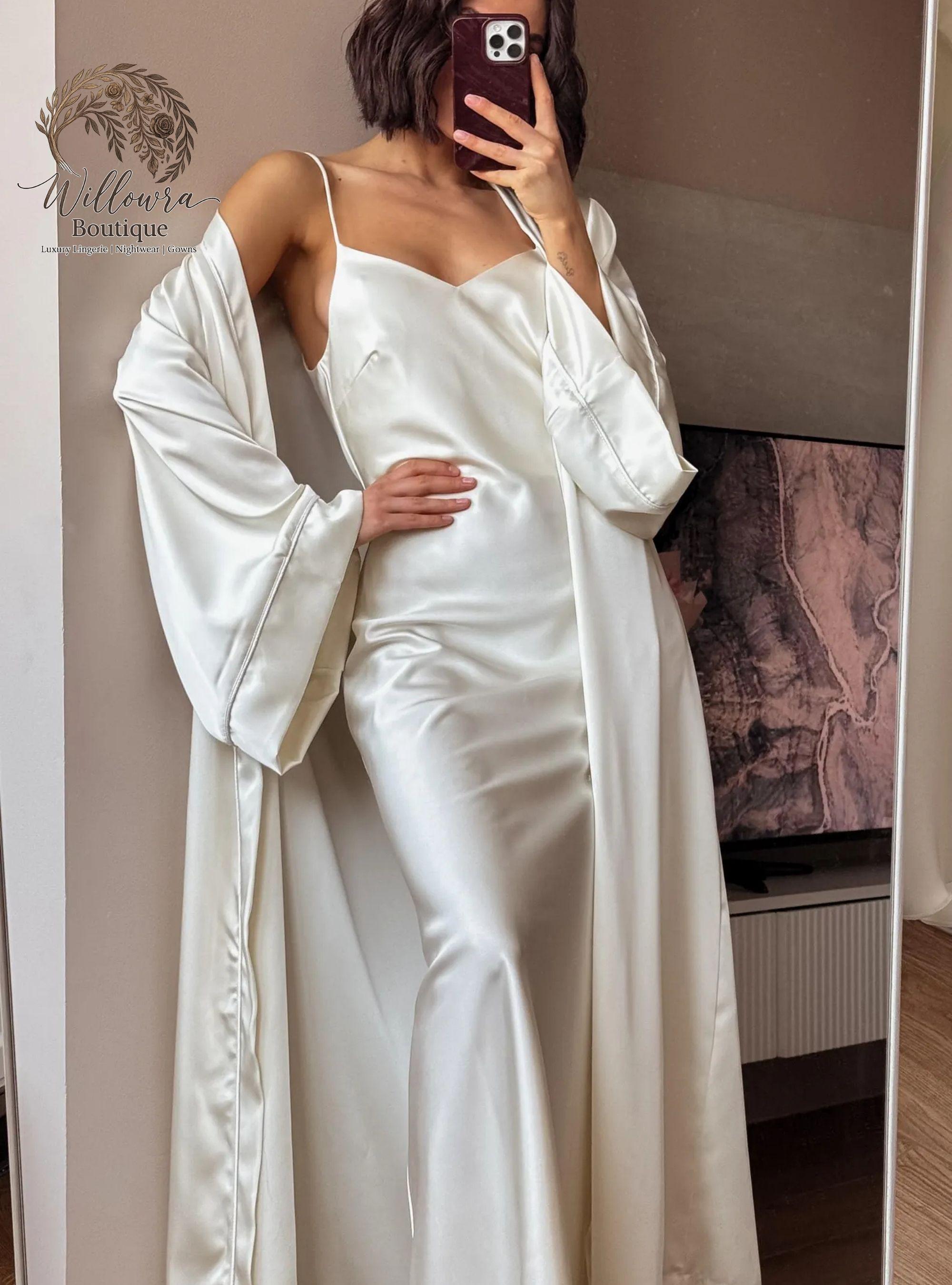 white satin dress canada Maxi White Satin Dress