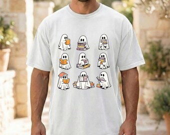Vintage Halloween Shirt, Funny Ghost T-Shirt, Spooky Graphic Tee, Halloween Apparel, Retro Halloween, Comfort Color Unisex-1717