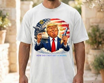 Funny Anti Trump Shirt, Satirical Political Cartoon T-Shirt, Peace Irony Design, Patriotic Graphic Tee, Dove and Olive Branch Illustration