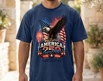 Eagle Patriotic Shirt, America 250 Tee, USA Flag Graphic T-Shirt, Freedom Lover Gift Comfort Color Unisex-1717