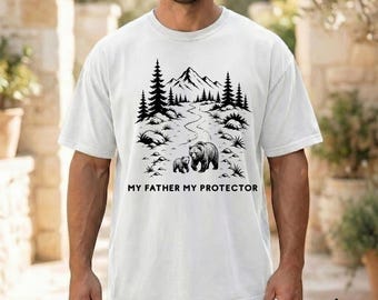 Father’s Day Gift for Dad, Father Child Footprint T-Shirt, Meaningful Dad Gift, Comfort Color Unisex-1717