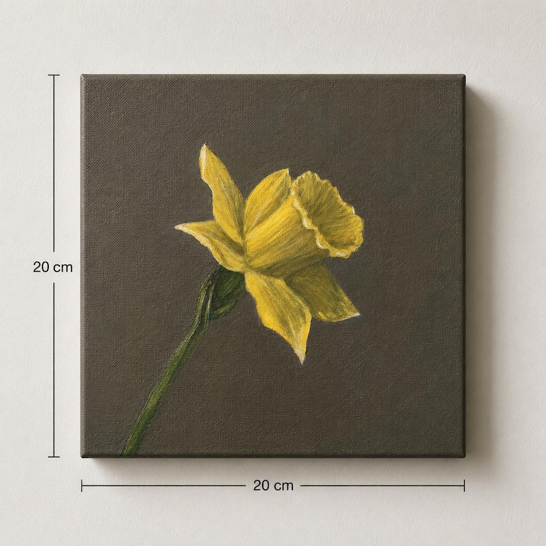Hand painted Daffodil Spring Flower Art Expressive Brushstrokes hand-painted-daffodil-spring-flower-art-expressive-brushstrokes