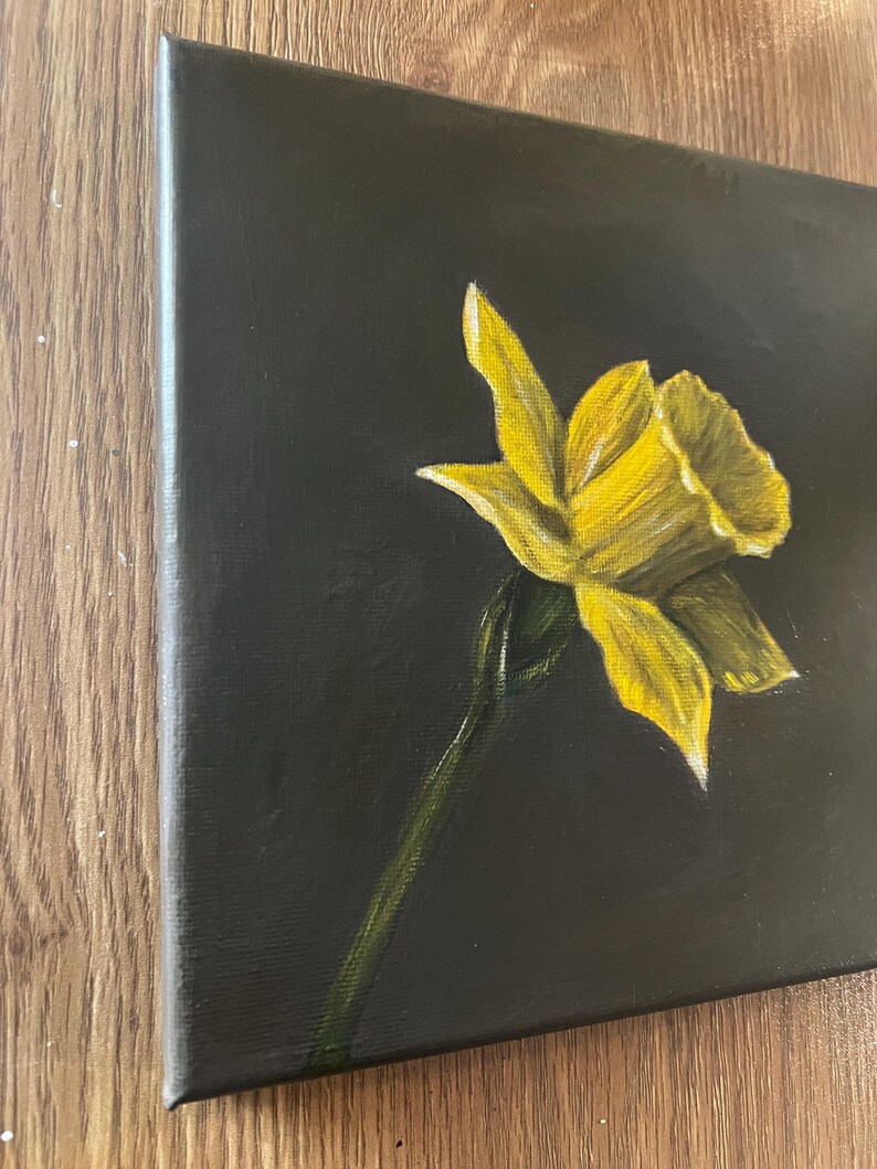 Hand painted Daffodil Spring Flower Art Expressive Brushstrokes hand-painted-daffodil-spring-flower-art-expressive-brushstrokes
