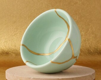 サンディリーフファーム修理キット　金粉で陶器を修理しよう　練習用ボウル2個入り