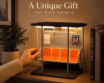 NYC Subway Car Lamp, New York City Train Desk Light, Miniature Urban Night Light, Unique Table Lamp Gift for City Lovers