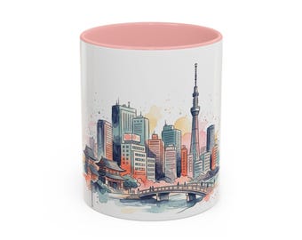 Tokyo Watercolor Mug | Japanese Coffee Mug | Ceramic Mug | Gift for Japan Fans | Travel Souvenir