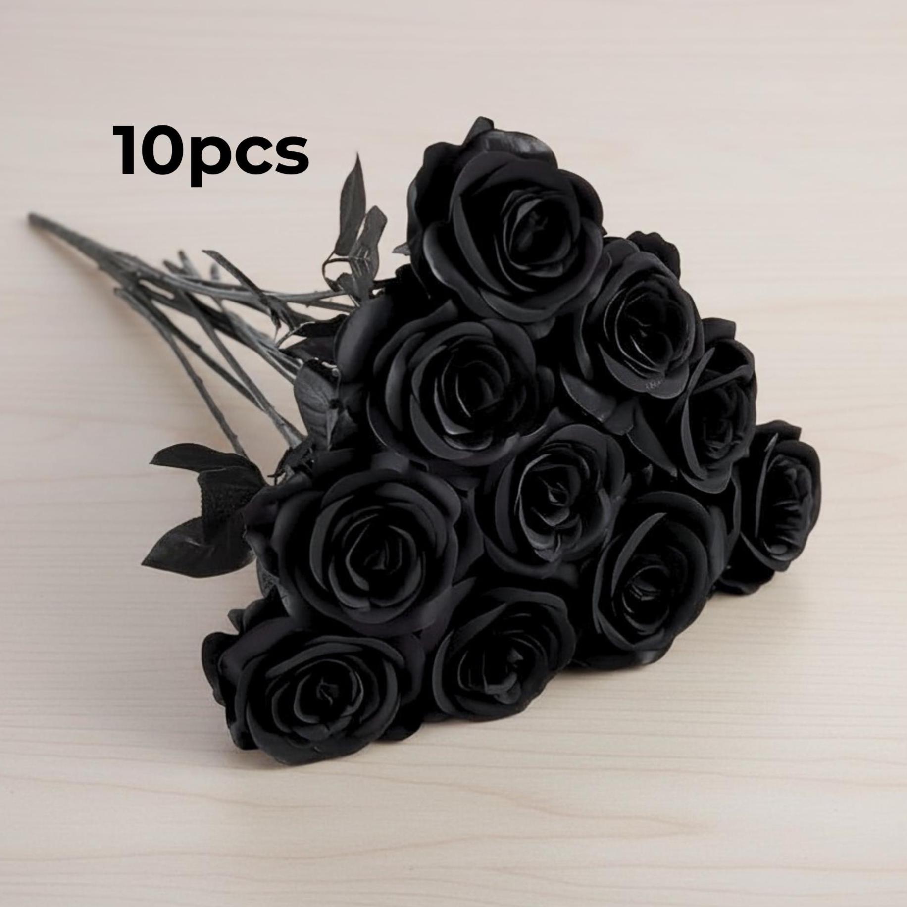Black Rose Bouquet Gothic Floral Decor Dark Wedding Centerpiece ...