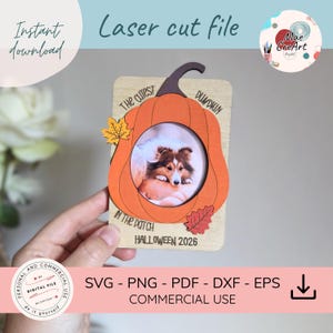 Halloween Pumpkin Picture Frame SVG | The Cutest Pumpkin in the Patch | Laser Cut File