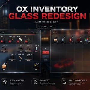 OxInventory Glass Redesign | FiveM Inventory UI Theme | ESX/QB-Core