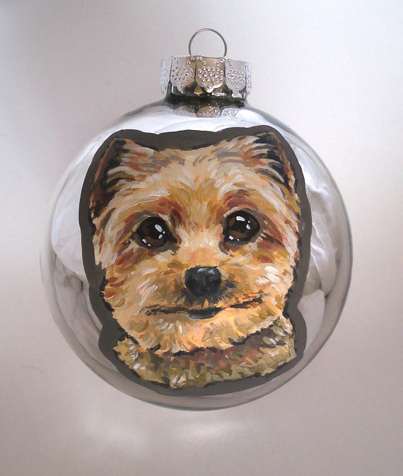 Items similar to Ornament - Custom Hand Painted Dog - Silver on Etsy