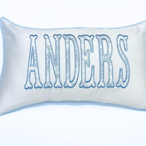 Appliqué Monogram Pillow Cover, name pillow Monogrammed Pillow Case, Nursery Pillow, Personalized Baby Pillow Cases 12x20in,  name applique