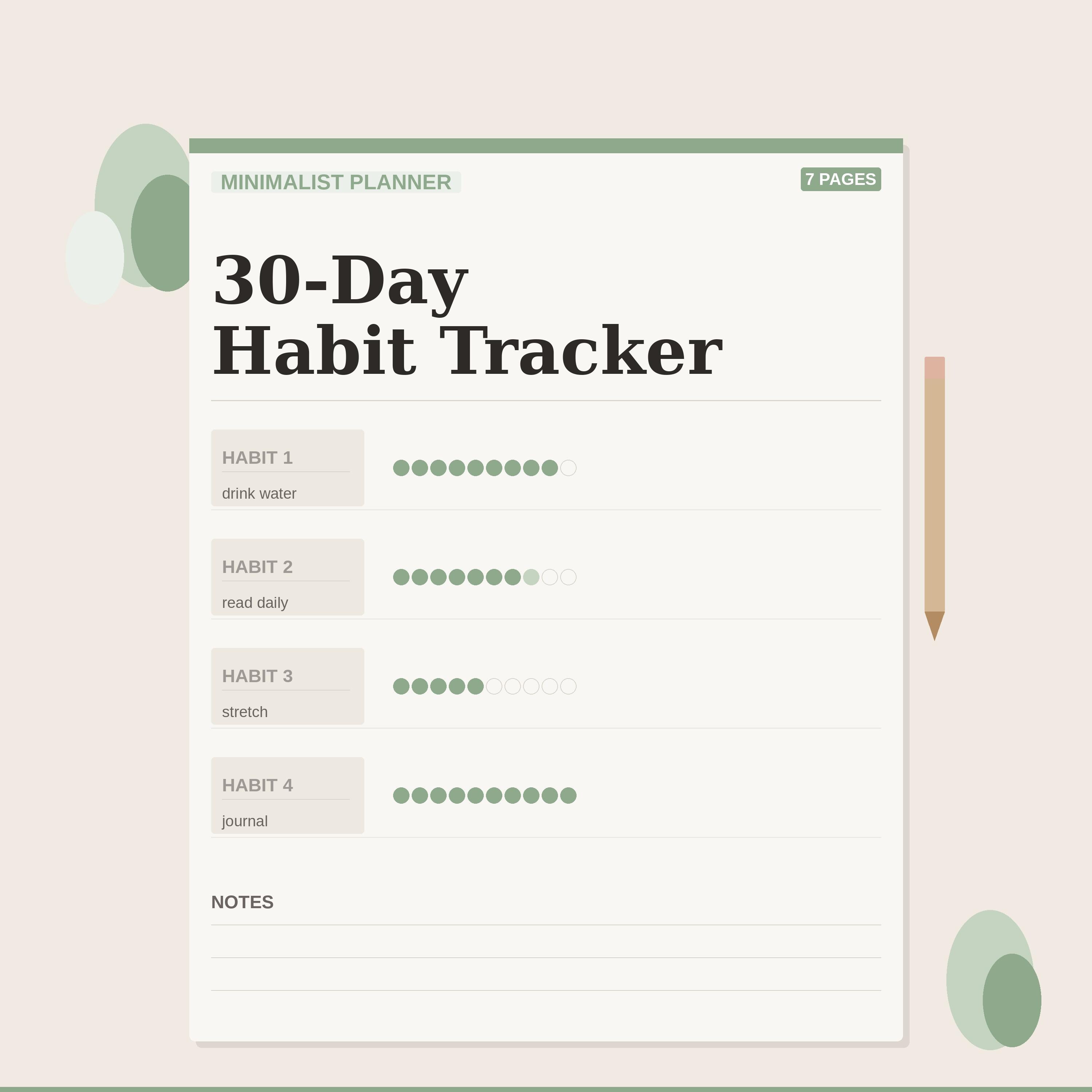 30 Day Habit Tracker Printable | Daily Routine Tracker | Self Care ...