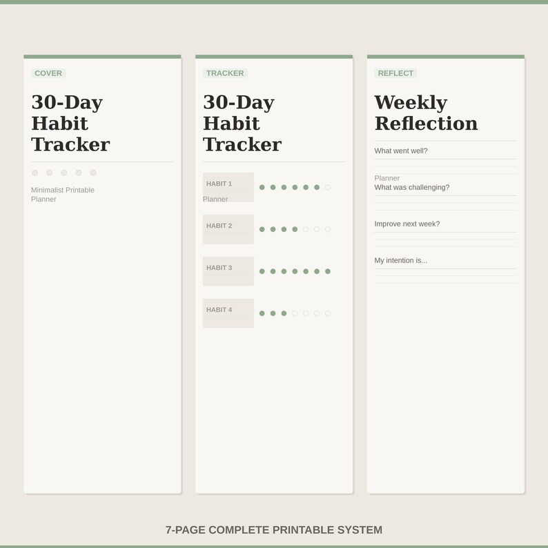 30 Day Habit Tracker Printable | Daily Routine Tracker | Self Care ...